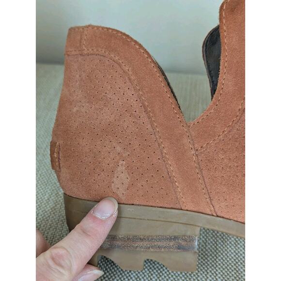 Sorel Booties Womens Size 10 Lolla Suede Leather Cut Out Boot Ankle Rust/Brown - Picture 9 of 10